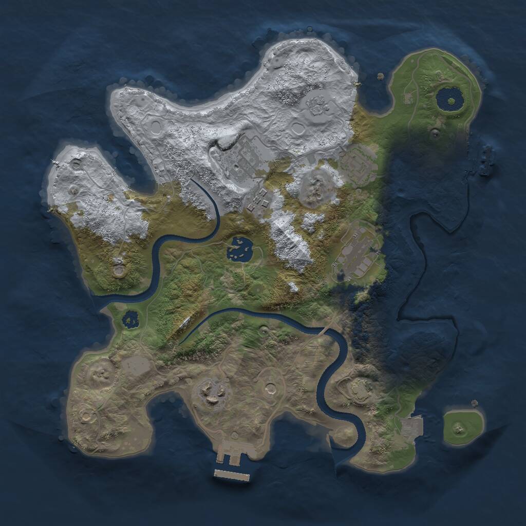 Rust Map: Procedural Map, Size: 3000, Seed: 6211, 12 Monuments