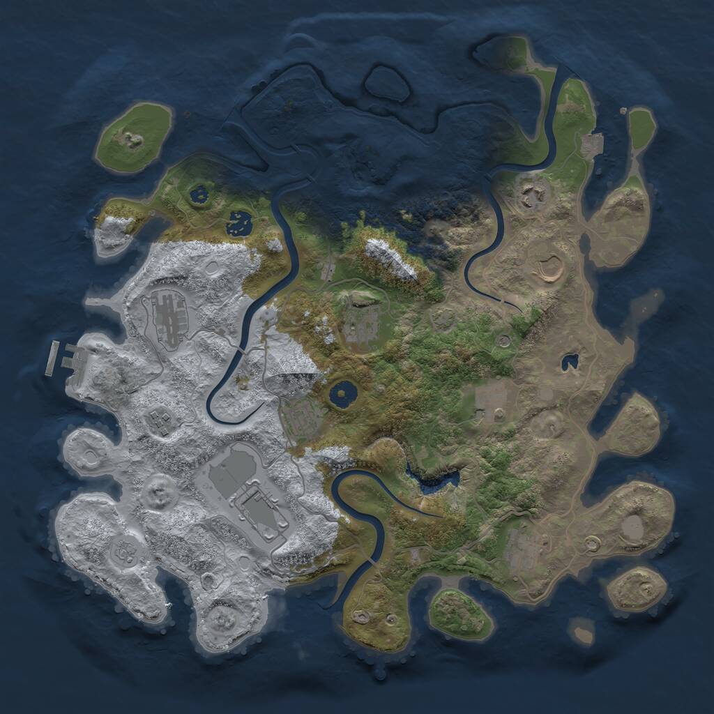 Rust Map: Procedural Map, Size: 4000, Seed: 1299, 15 Monuments