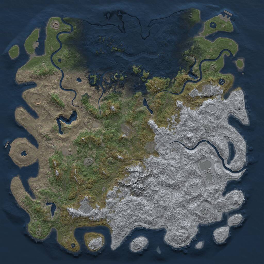 Rust Map: Procedural Map, Size: 6000, Seed: 1308868400, 17 Monuments