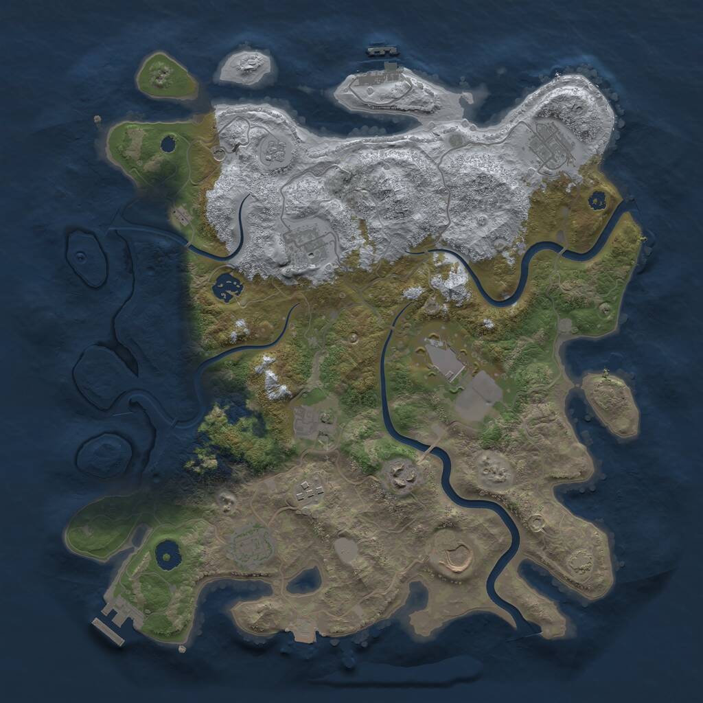 Rust Map: Procedural Map, Size: 3800, Seed: 98562545, 15 Monuments