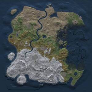 Thumbnail Rust Map: Procedural Map, Size: 3999, Seed: 1298, 17 Monuments