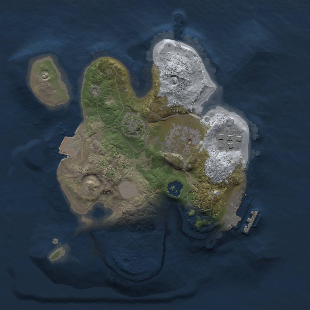 Rust Map: Procedural Map, Size: 2000, Seed: 1466890055, 5 Monuments