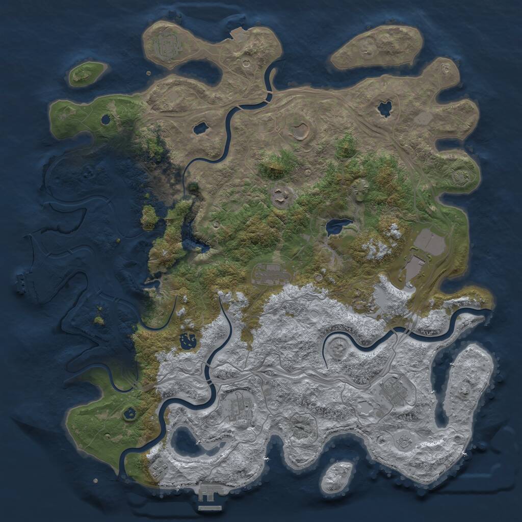 Rust Map: Procedural Map, Size: 4550, Seed: 4090387, 16 Monuments