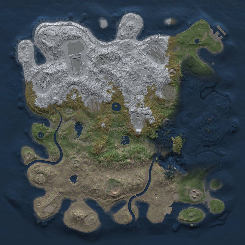 Rust Map: Procedural Map, Size: 4000, Seed: 1589693104, 16 Monuments