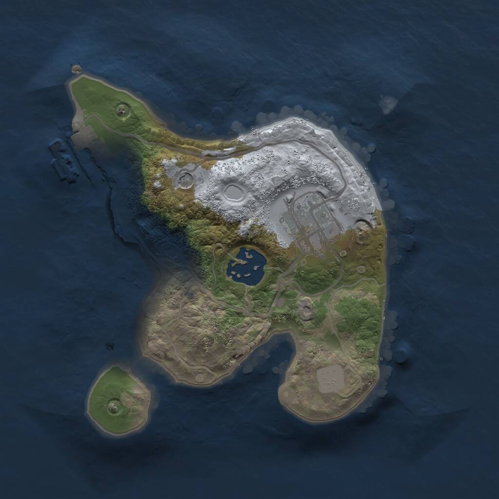 Rust Map: Procedural Map, Size: 2000, Seed: 12928195, 5 Monuments