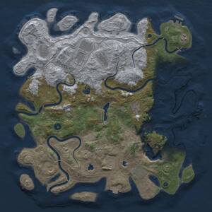 Thumbnail Rust Map: Procedural Map, Size: 4500, Seed: 716225716, 17 Monuments