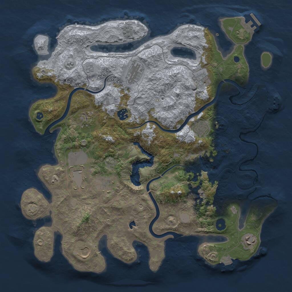 Rust Map: Procedural Map, Size: 4000, Seed: 764471198, 16 Monuments