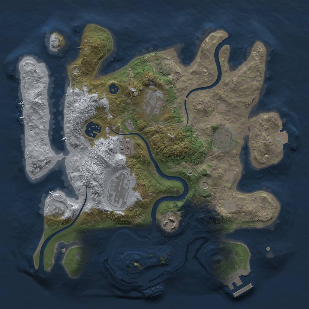 Rust Map: Procedural Map, Size: 3000, Seed: 4040, 11 Monuments