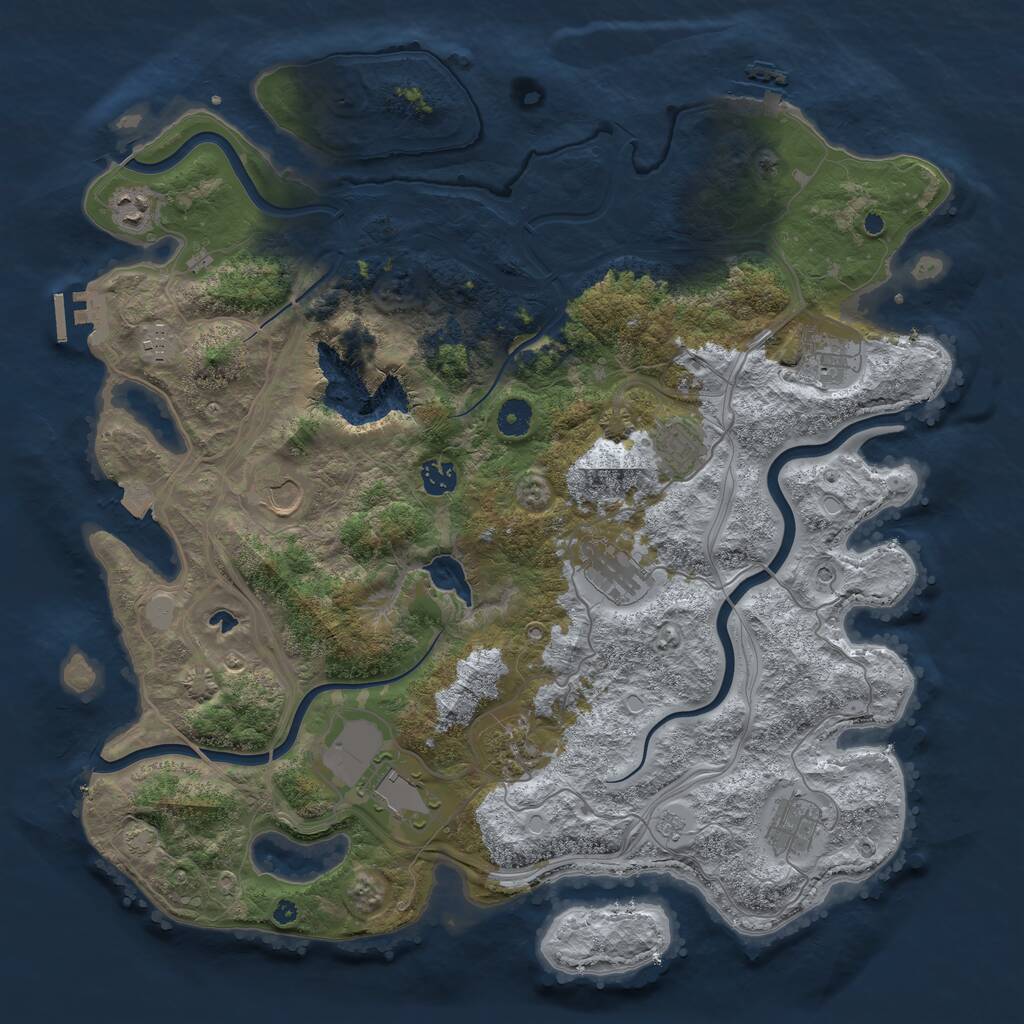 Rust Map: Procedural Map, Size: 4250, Seed: 227429, 16 Monuments