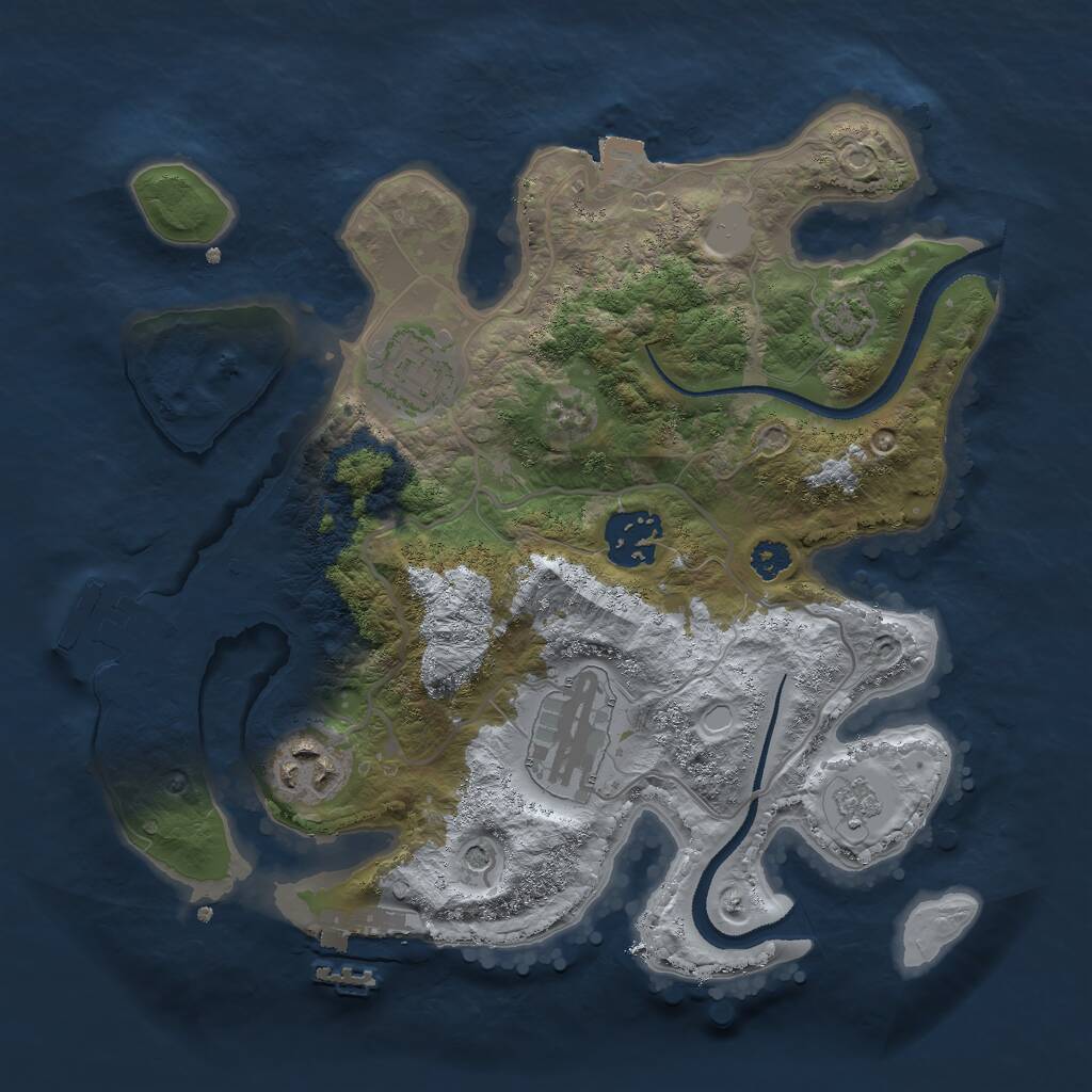 Rust Map: Procedural Map, Size: 2800, Seed: 1158970100, 10 Monuments