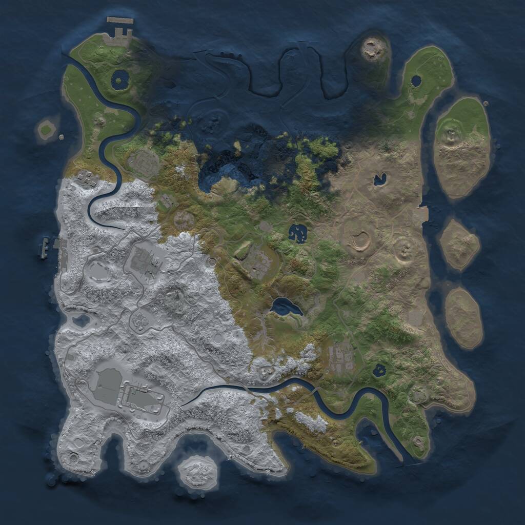 Rust Map: Procedural Map, Size: 4000, Seed: 984919364, 15 Monuments