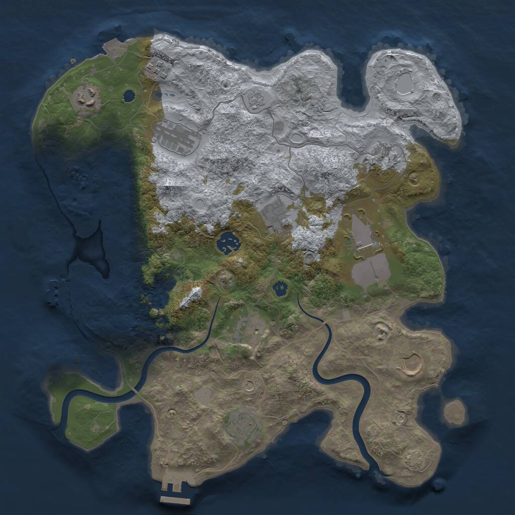 Rust Map: Procedural Map, Size: 3500, Seed: 134161, 16 Monuments