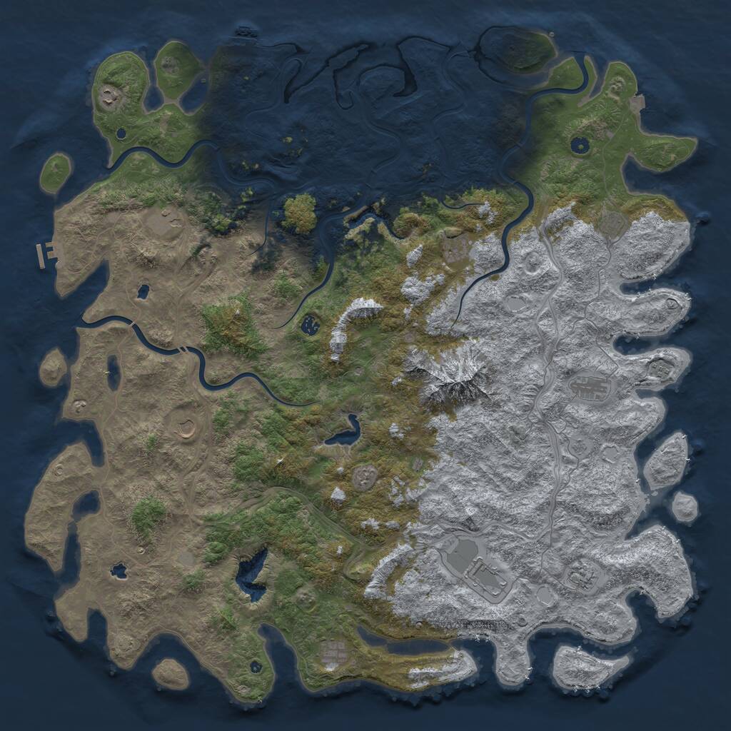 Rust Map: Procedural Map, Size: 6000, Seed: 1114568427, 17 Monuments