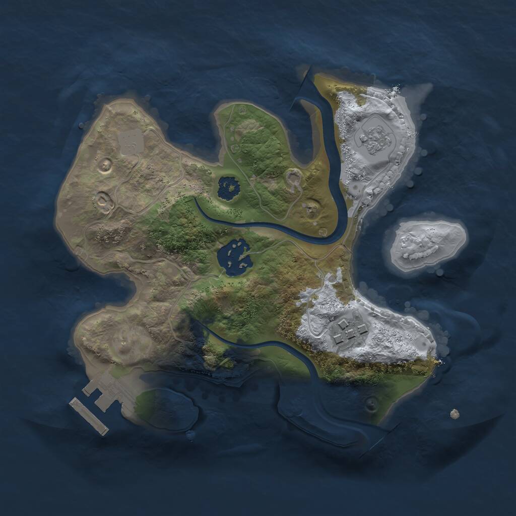 Rust Map: Procedural Map, Size: 2200, Seed: 799243420, 5 Monuments