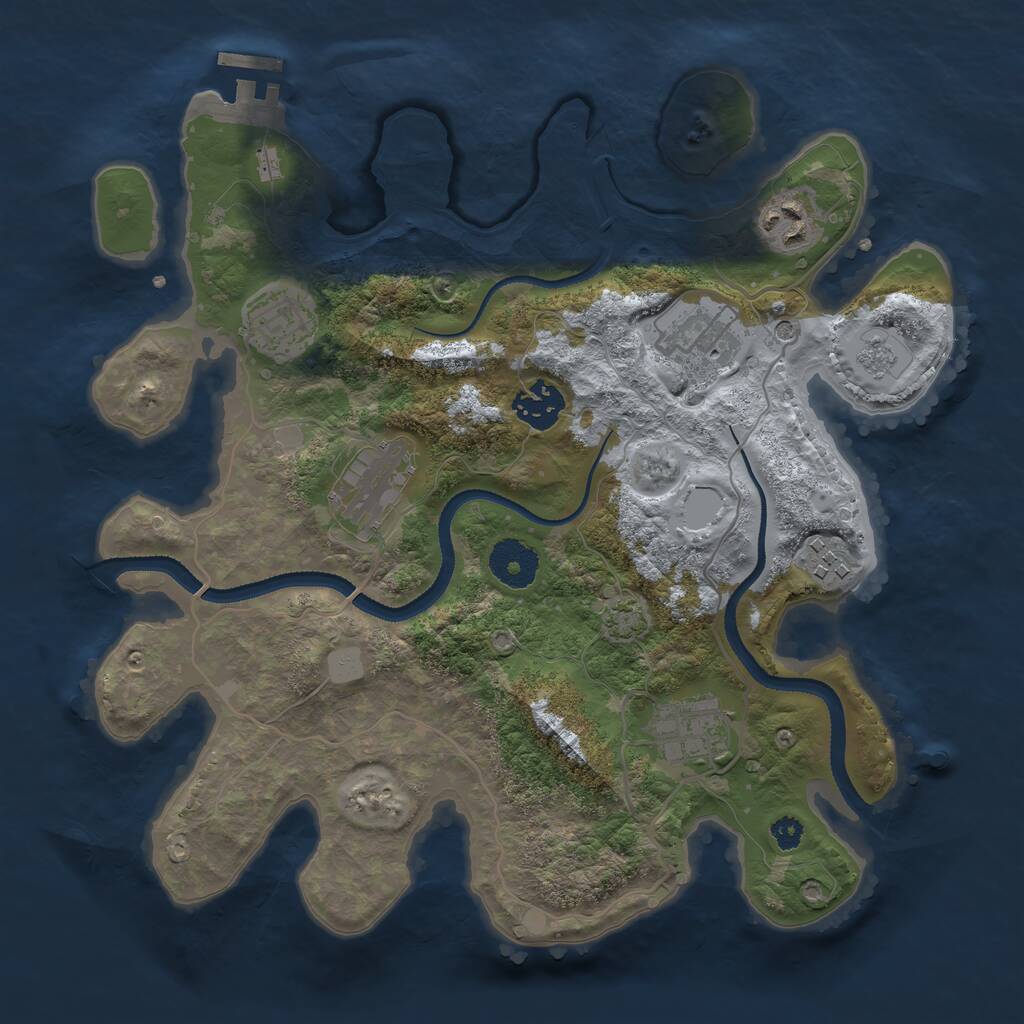 Rust Map: Procedural Map, Size: 3200, Seed: 61510, 12 Monuments