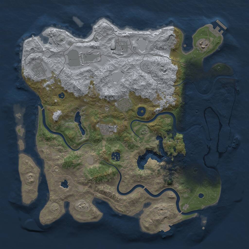 Rust Map: Procedural Map, Size: 4000, Seed: 185372560, 14 Monuments