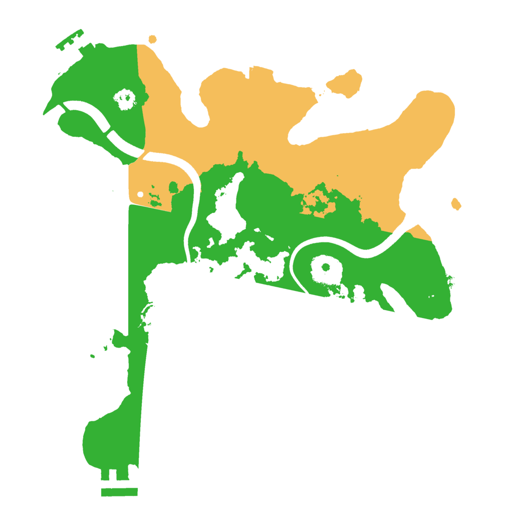 Biome Rust Map: Procedural Map, Size: 2500, Seed: 448541515
