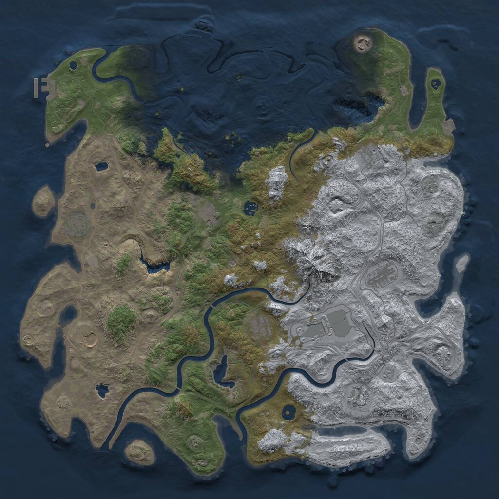 Rust Map: Procedural Map, Size: 5000, Seed: 1114568427, 17 Monuments