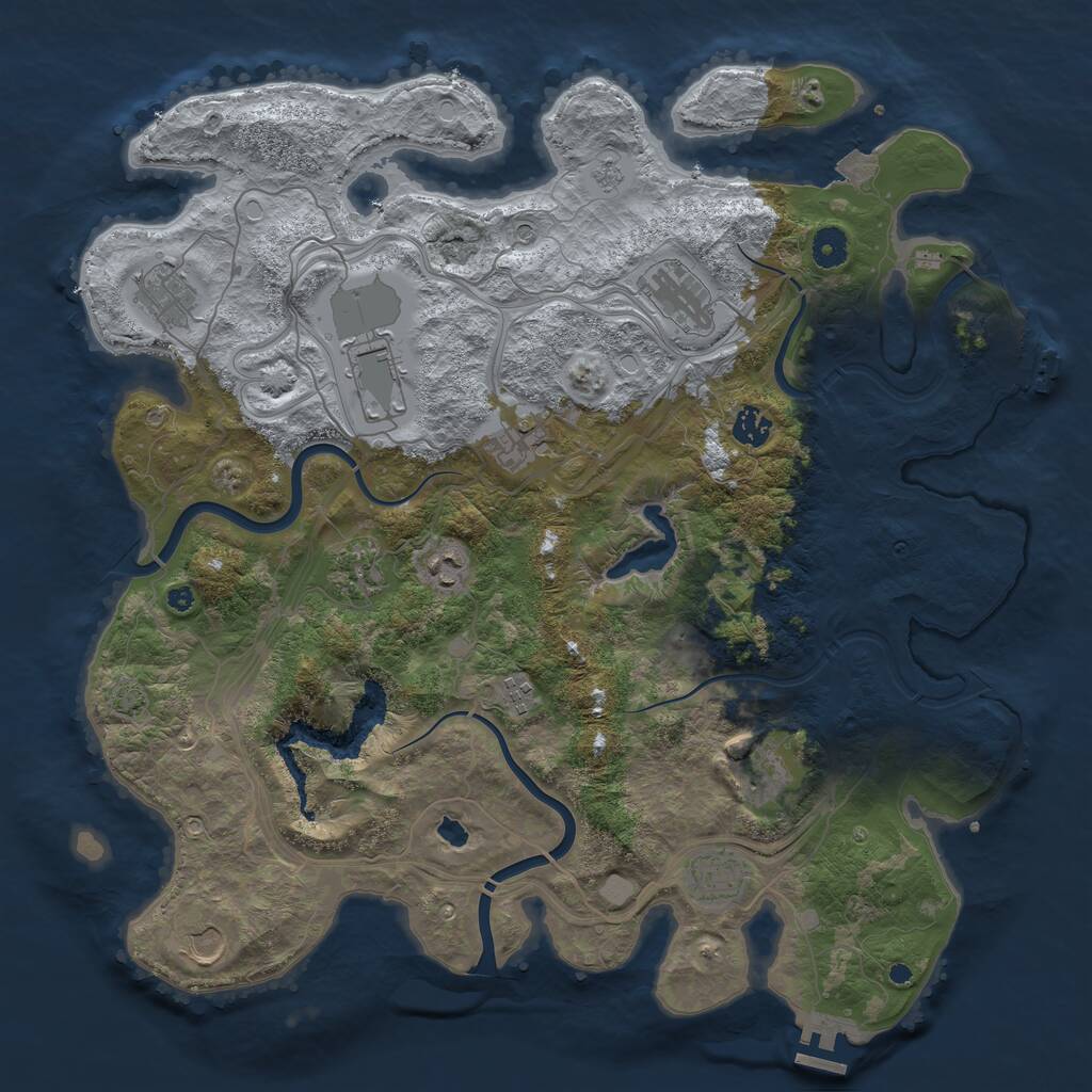 Rust Map: Procedural Map, Size: 4250, Seed: 894556645, 17 Monuments