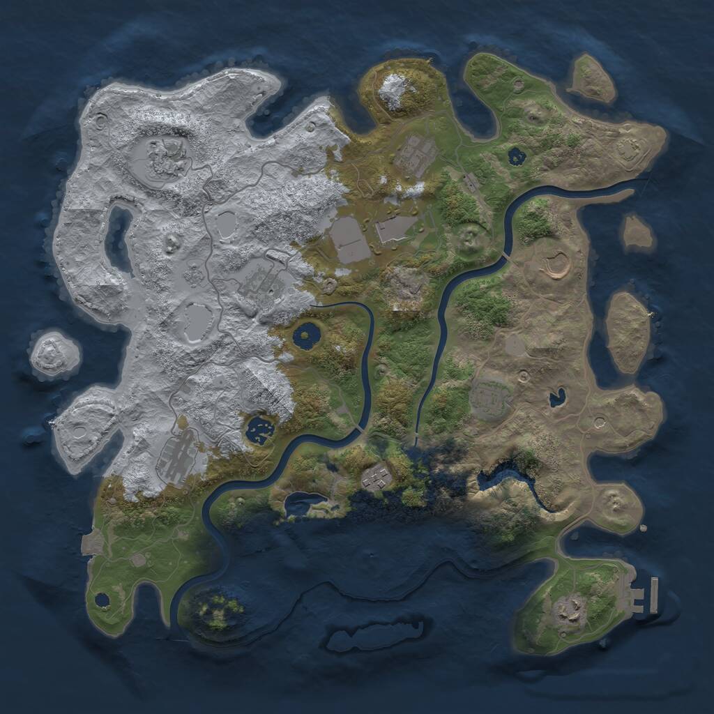 Rust Map: Procedural Map, Size: 4000, Seed: 1754200109, 15 Monuments