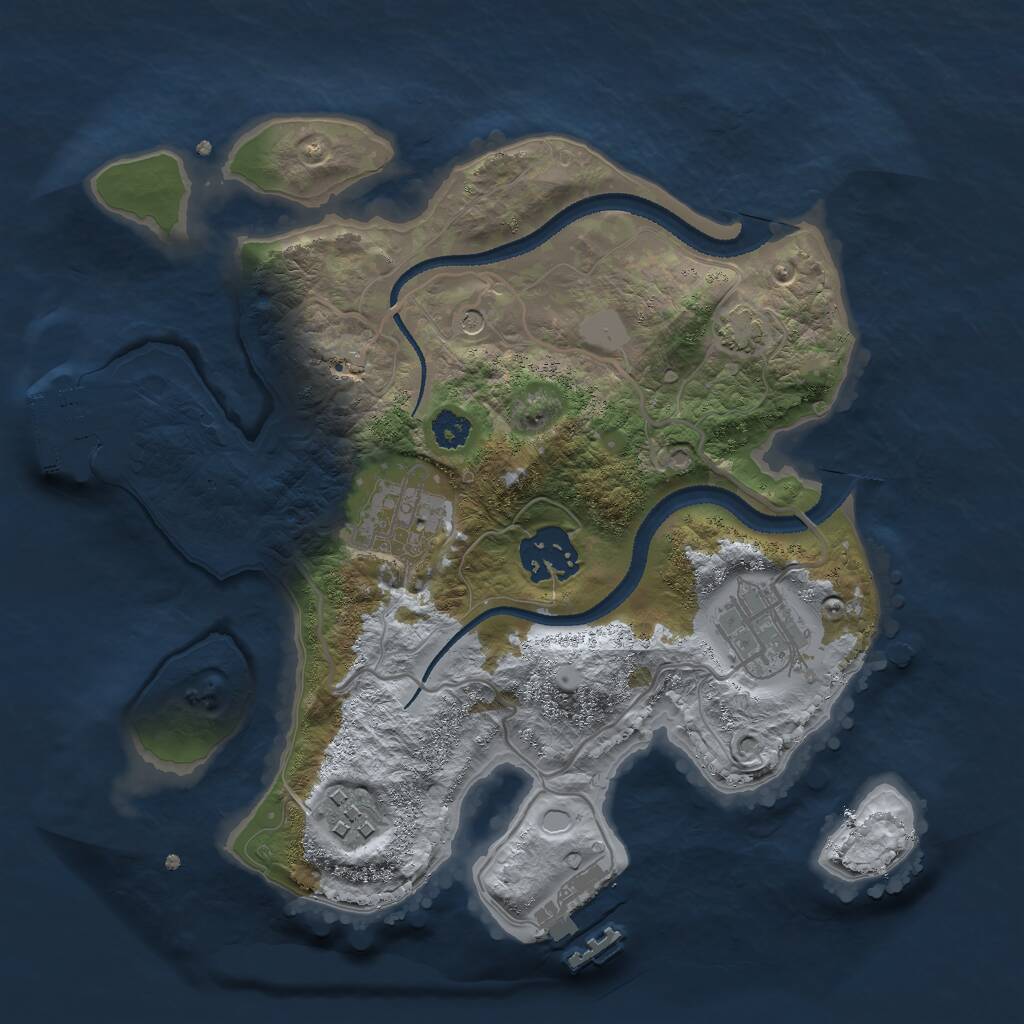 Rust Map: Procedural Map, Size: 2700, Seed: 35412, 9 Monuments