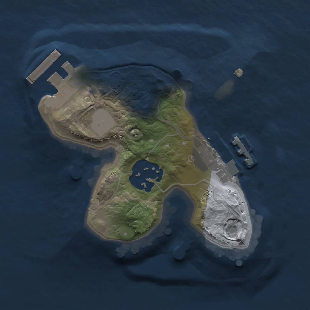 Rust Map: Procedural Map, Size: 1500, Seed: 284736, 4 Monuments