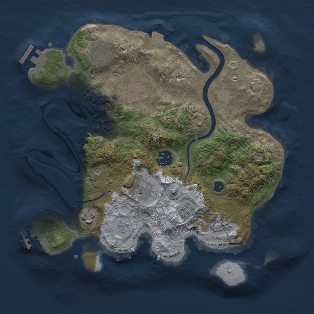 Rust Map: Procedural Map, Size: 3000, Seed: 4178203, 13 Monuments