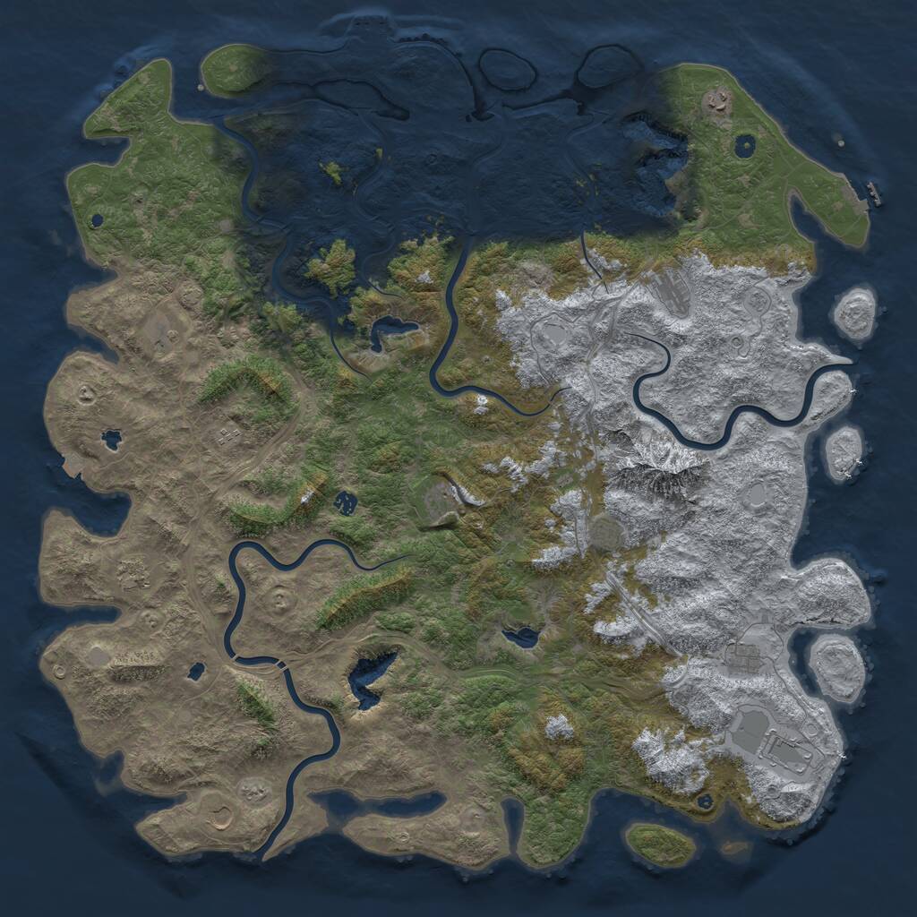 Rust Map: Procedural Map, Size: 6000, Seed: 1754200446, 17 Monuments