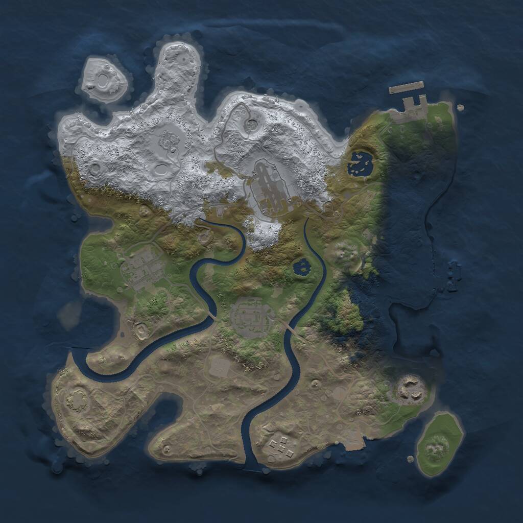 Rust Map: Procedural Map, Size: 3000, Seed: 453678, 12 Monuments