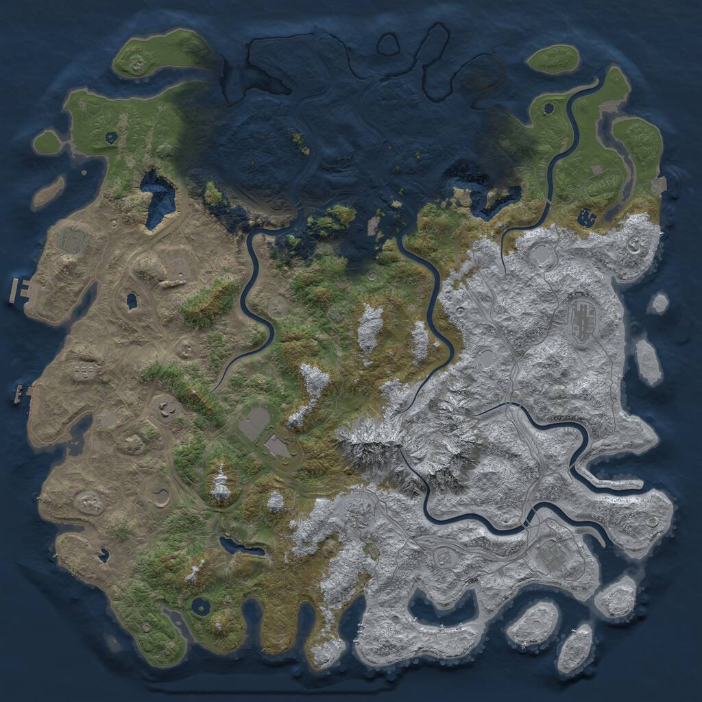 Rust Map: Procedural Map, Size: 5700, Seed: 1754883, 17 Monuments