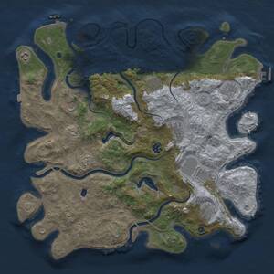 Thumbnail Rust Map: Procedural Map, Size: 4250, Seed: 24490978, 16 Monuments