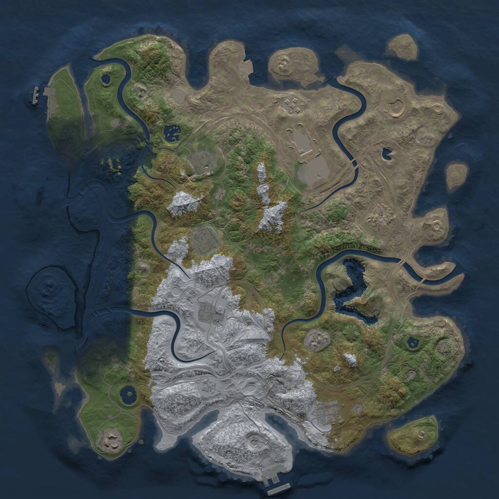 Rust Map: Procedural Map, Size: 4250, Seed: 671502099, 16 Monuments