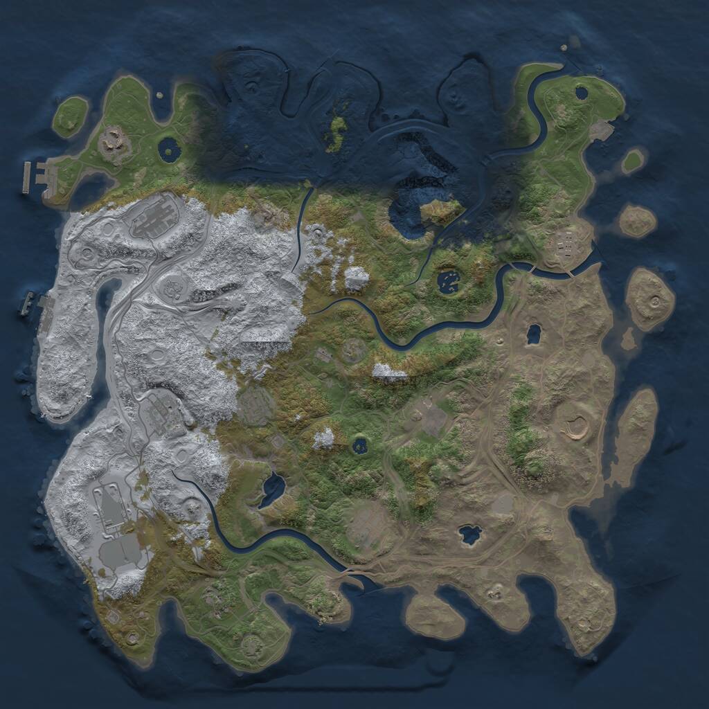 Rust Map: Procedural Map, Size: 4500, Seed: 18796289, 17 Monuments
