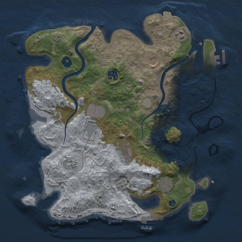 Rust Map: Procedural Map, Size: 3500, Seed: 86147, 14 Monuments
