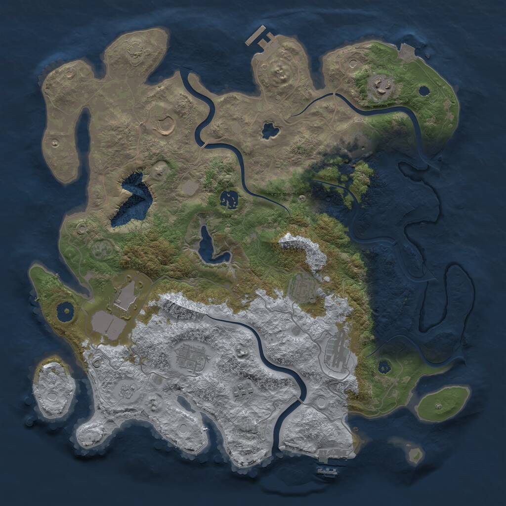 Rust Map: Procedural Map, Size: 4000, Seed: 865818899, 15 Monuments