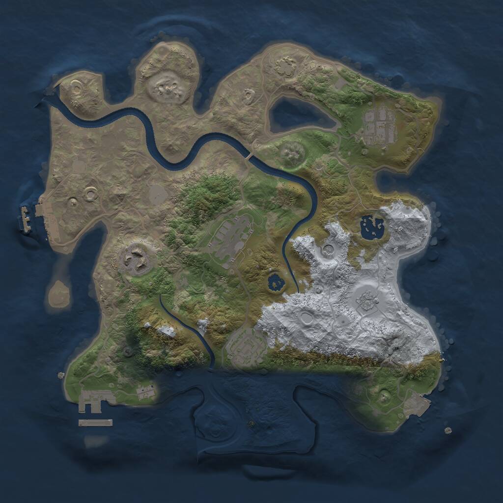 Rust Map: Procedural Map, Size: 3000, Seed: 253210883, 11 Monuments