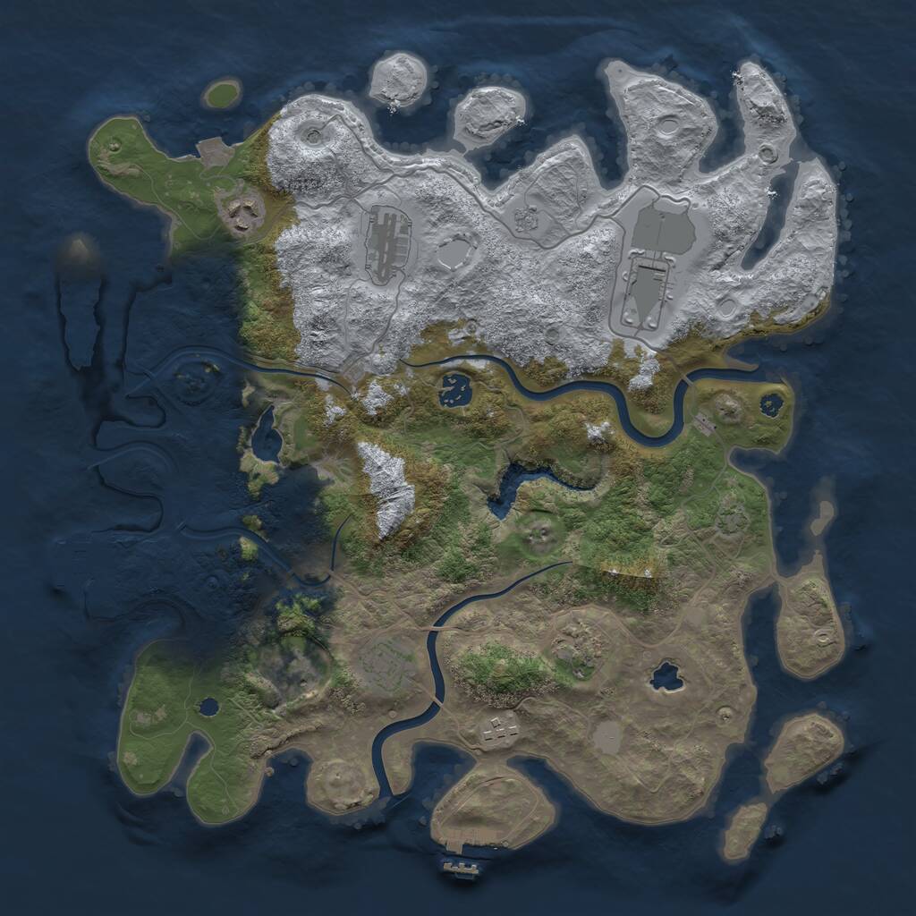 Rust Map: Procedural Map, Size: 4000, Seed: 1388957046, 14 Monuments