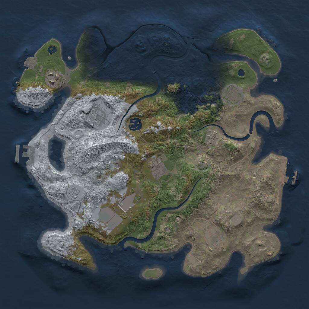 Rust Map: Procedural Map, Size: 3500, Seed: 927232460, 14 Monuments