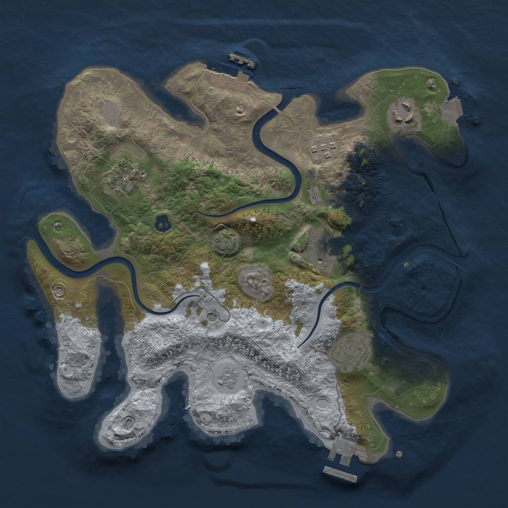 Rust Map: Procedural Map, Size: 3000, Seed: 88327, 11 Monuments