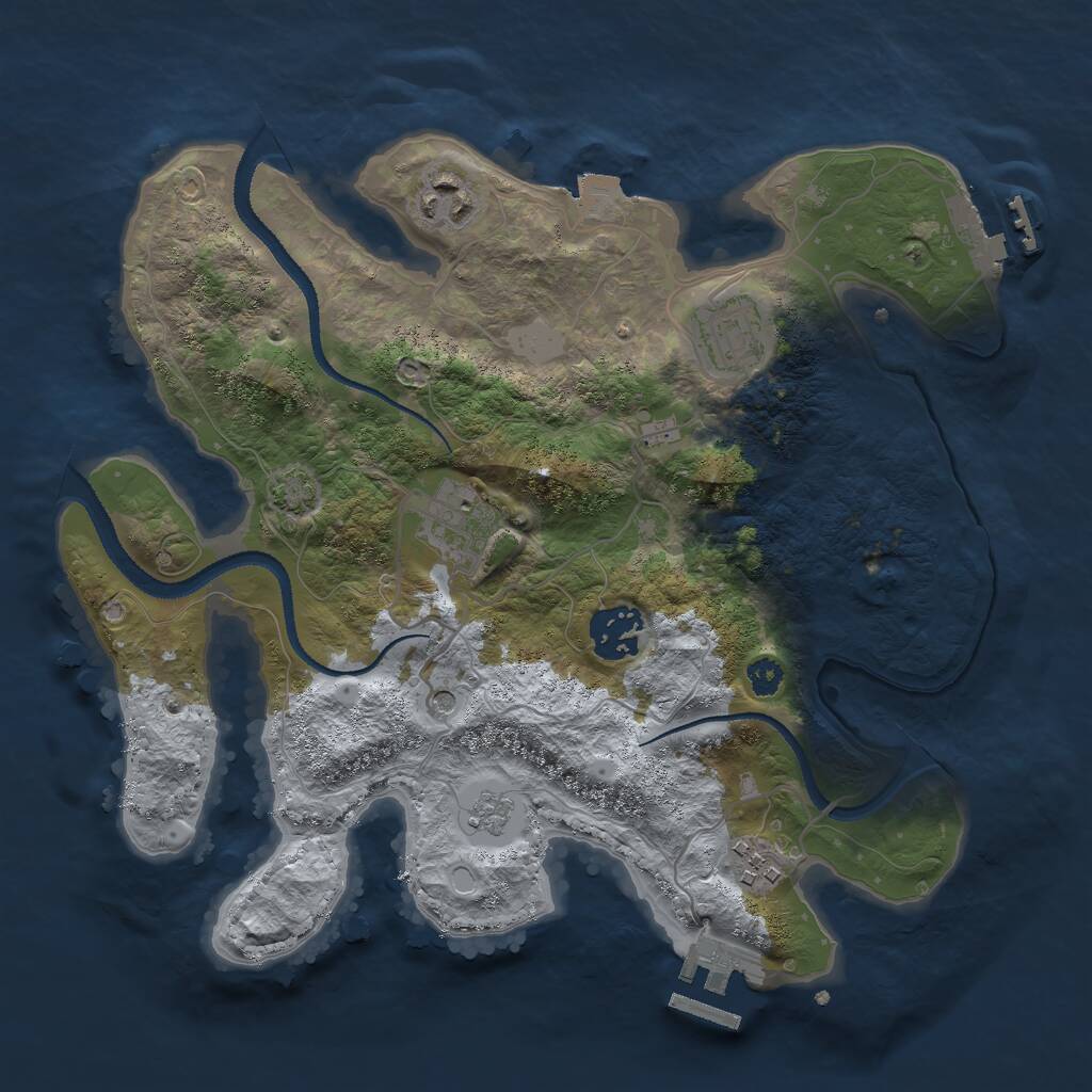 Rust Map: Procedural Map, Size: 3000, Seed: 88327, 11 Monuments