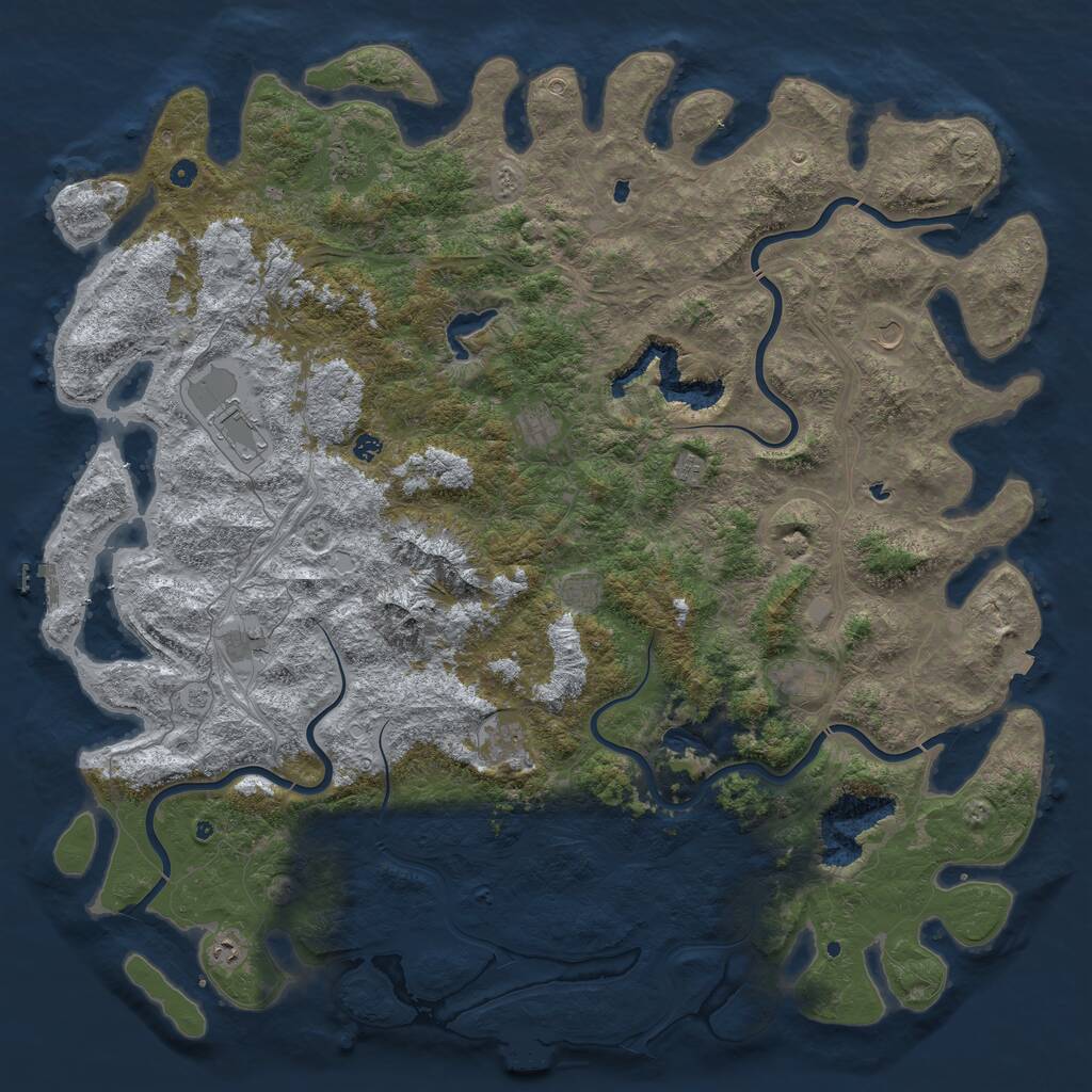Rust Map: Procedural Map, Size: 6000, Seed: 1507587326, 17 Monuments