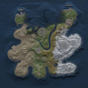 Thumbnail Rust Map: Procedural Map, Size: 2500, Seed: 284736, 11 Monuments