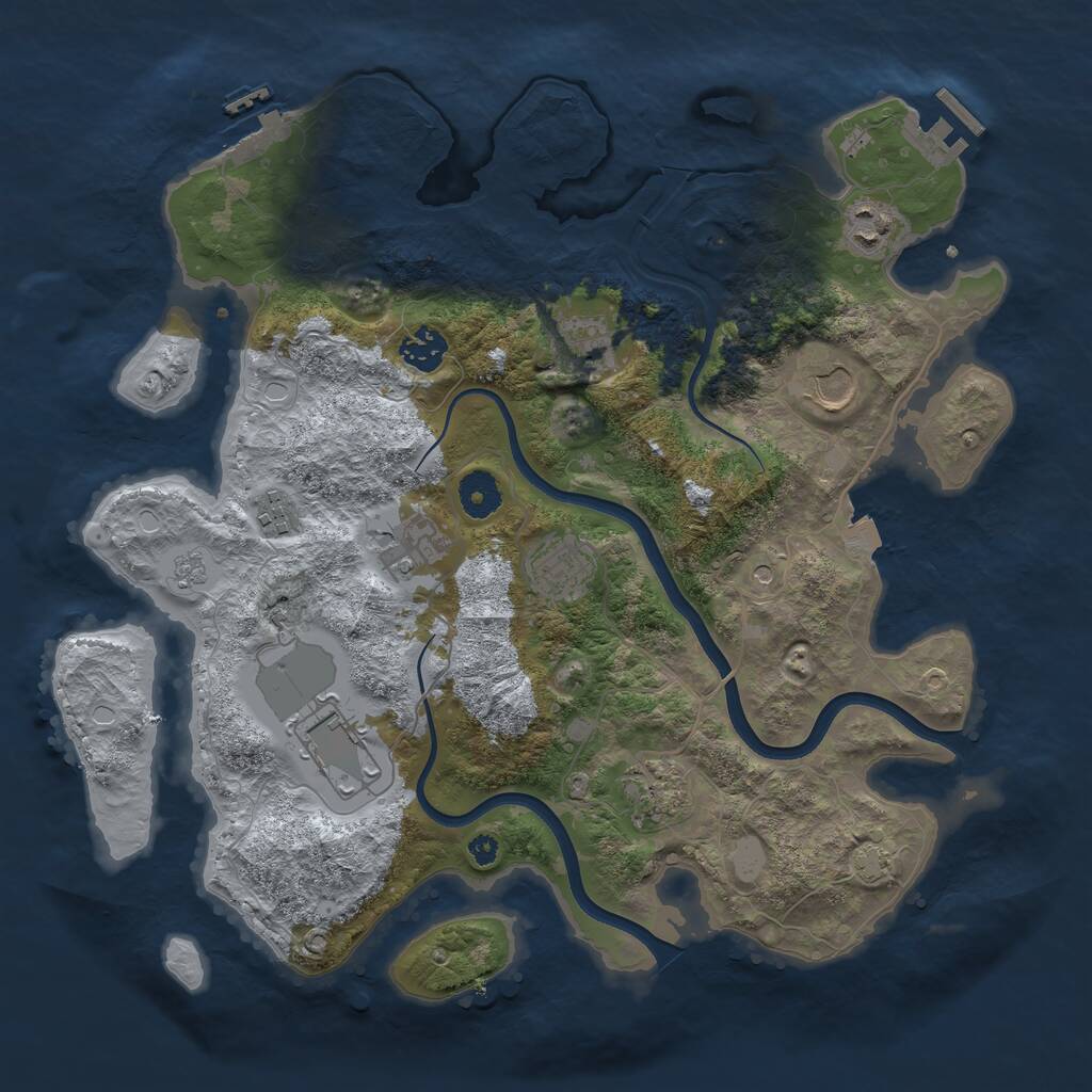 Rust Map: Procedural Map, Size: 3700, Seed: 1515090704, 15 Monuments