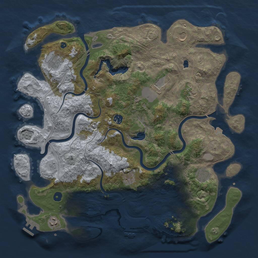 Rust Map: Procedural Map, Size: 4250, Seed: 54089693, 15 Monuments