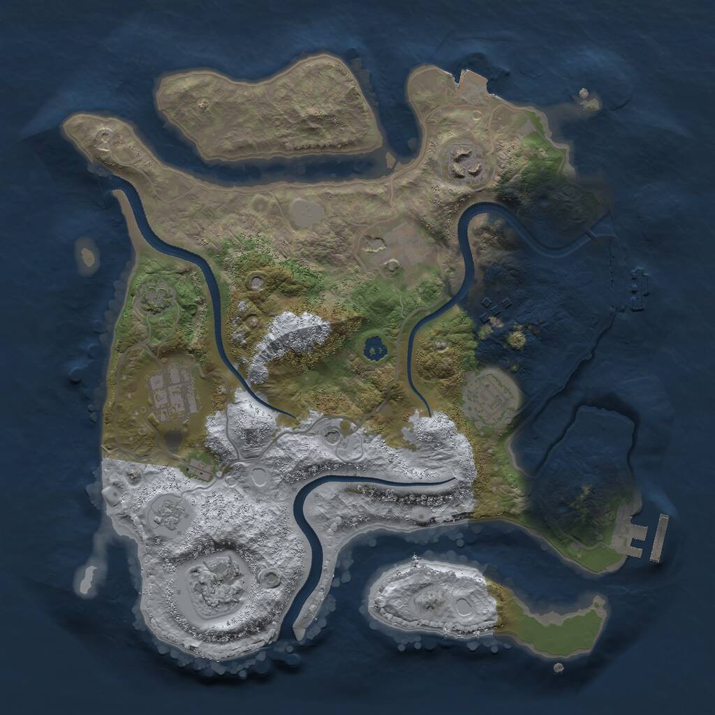 Rust Map: Procedural Map, Size: 3000, Seed: 30900, 12 Monuments