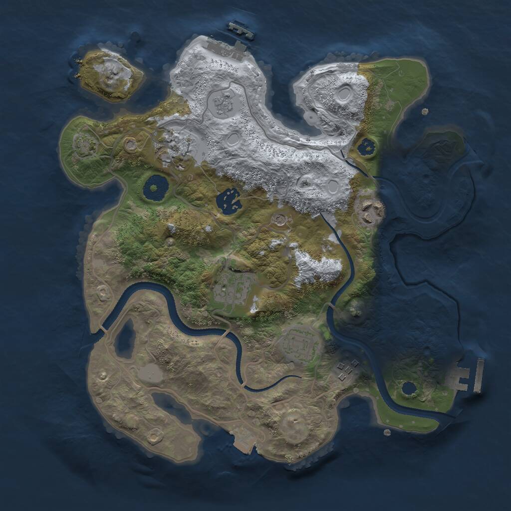 Rust Map: Procedural Map, Size: 3000, Seed: 3261861, 12 Monuments