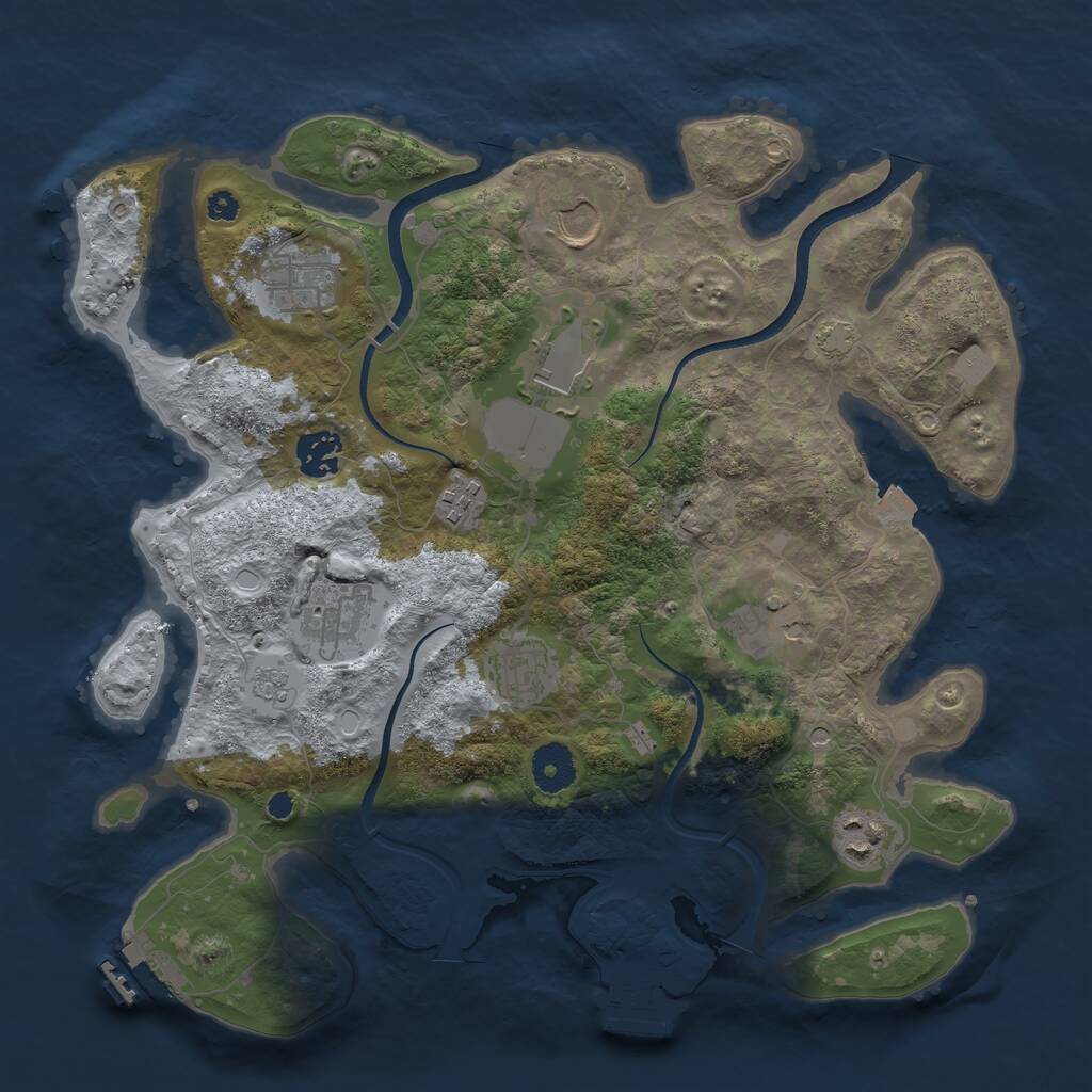 Rust Map: Procedural Map, Size: 3500, Seed: 1507587326, 15 Monuments