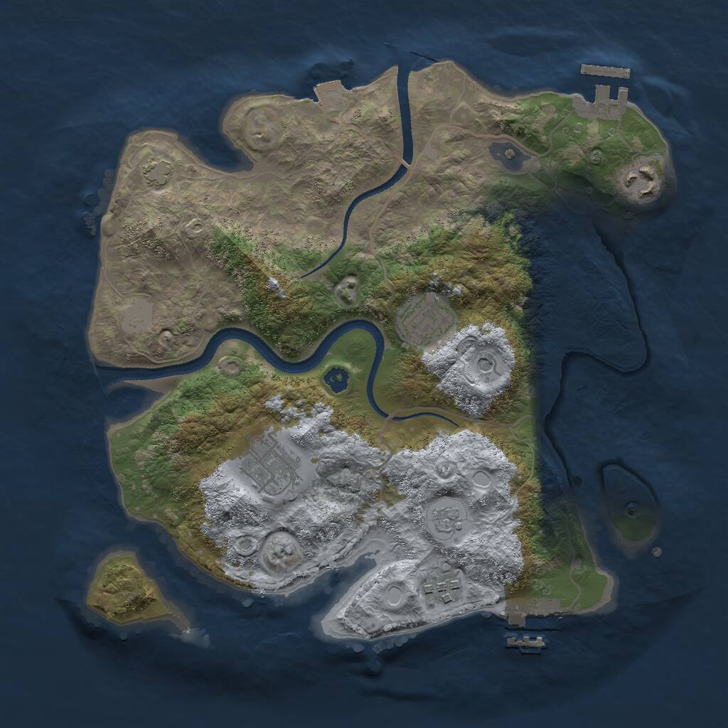 Rust Map: Procedural Map, Size: 3000, Seed: 935472966, 10 Monuments