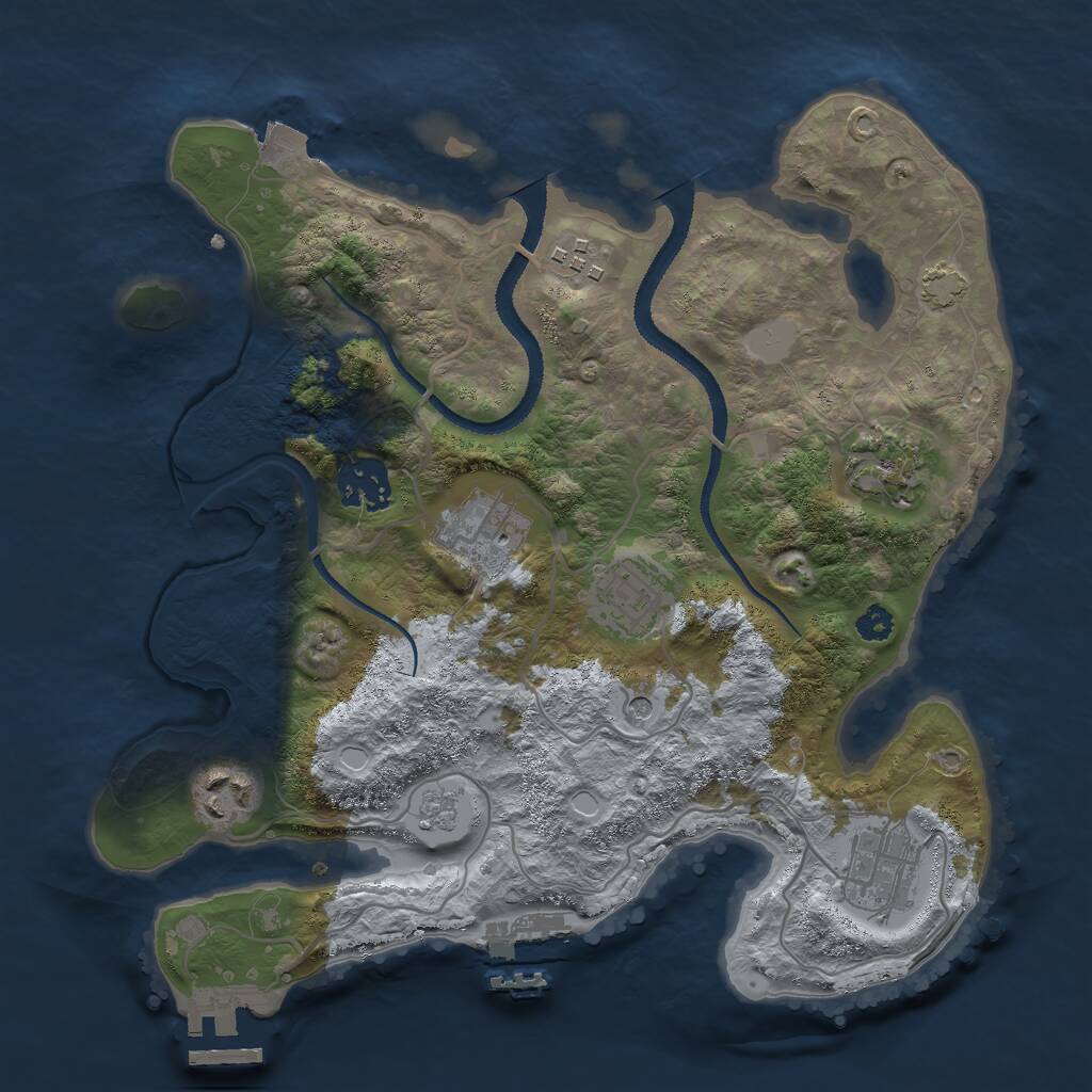 Rust Map: Procedural Map, Size: 3000, Seed: 11992, 13 Monuments