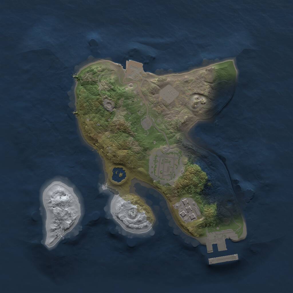 Rust Map: Procedural Map, Size: 2000, Seed: 1147558476, 4 Monuments